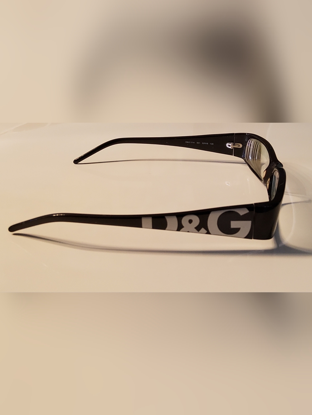 Women's D&G Black and White Bold Logo Glasses Frame Only